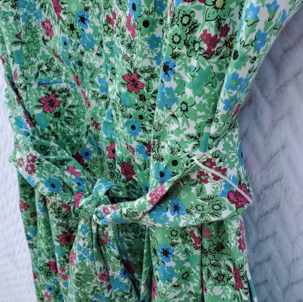 ANNE KLEIN Green Floral A-Line Fit & Flare Dress Size 10 - Picture 10 of 16